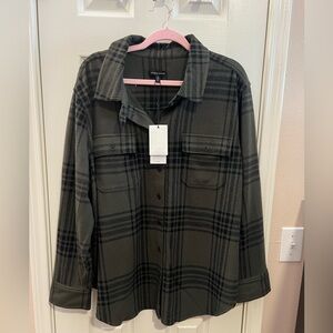 NWT Maine Stretch Flannel Shirt, sz 14-16 nightwoods plaid
